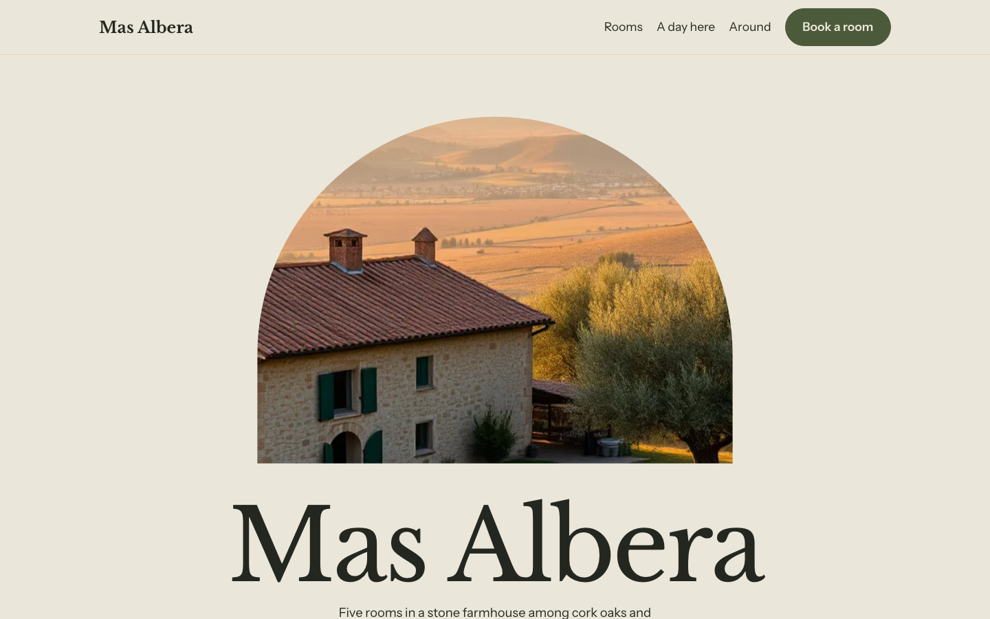 La página de inicio del diseño Stay